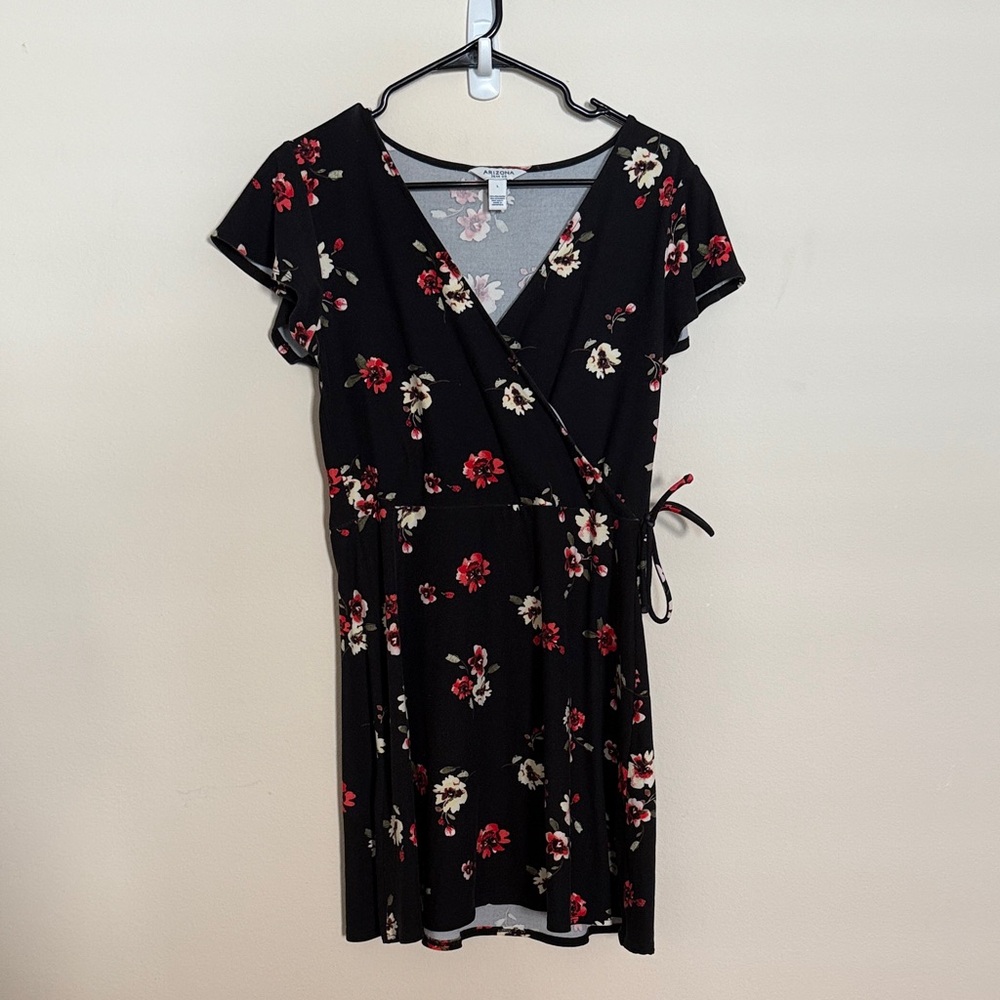Arizona Jean Company Black Floral Mini Dress